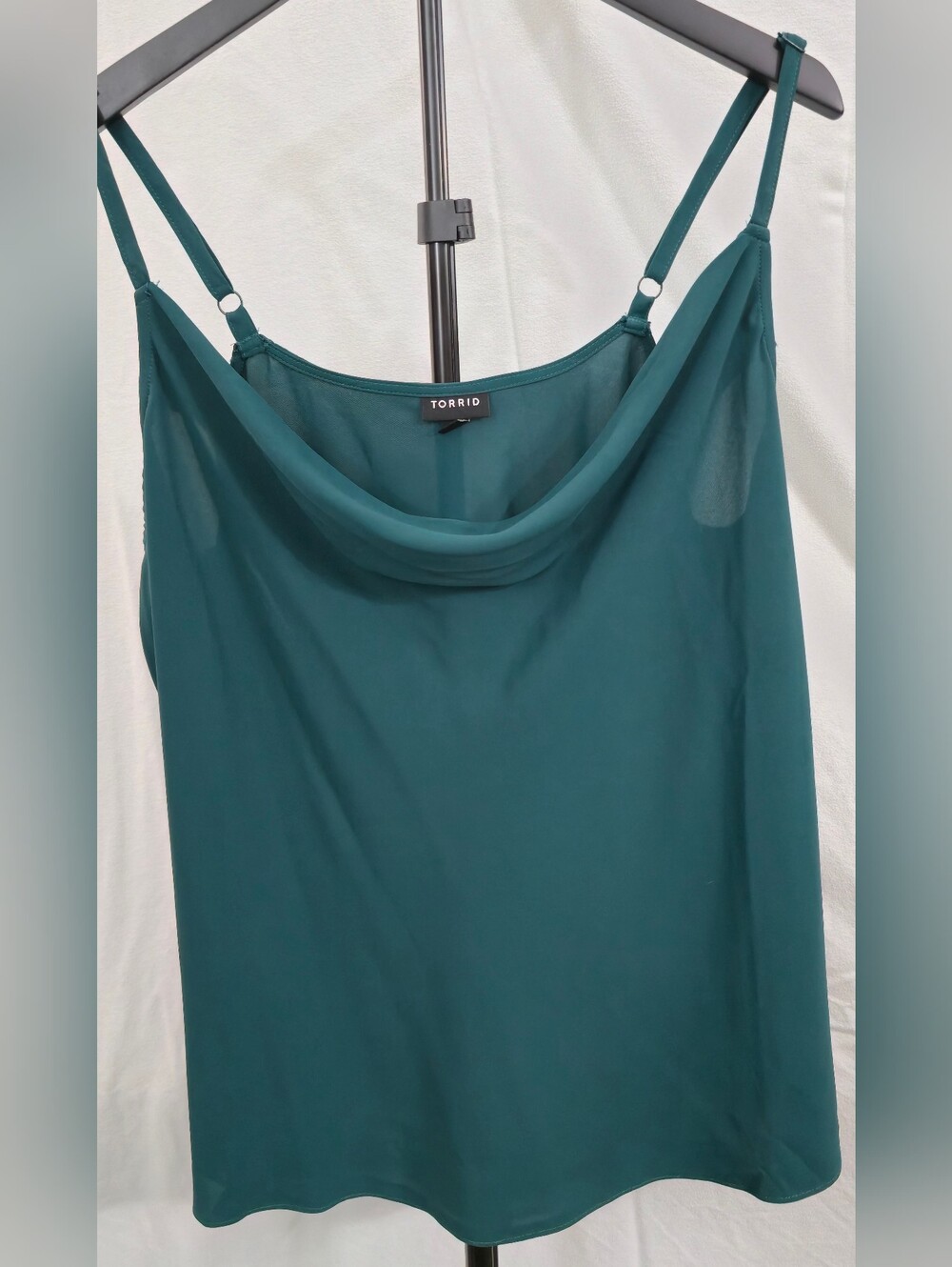torrid Emerald Draped Cowl Neck Camisole with Adjustable Straps